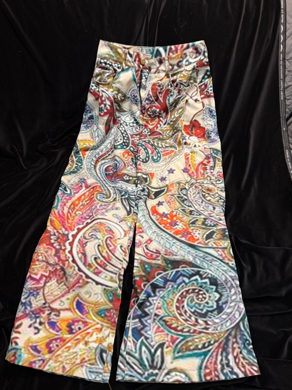 Multicolor Paisley Wide-Leg Pants